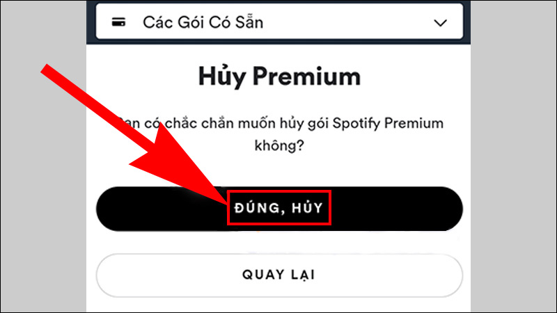 Xác nhận bằng cách nhấn ĐÚNG, HỦY